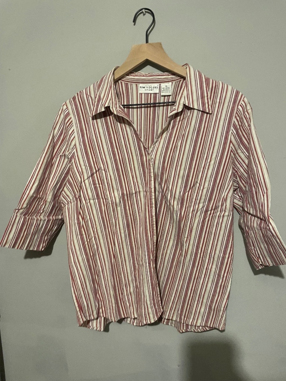 Kim Rogers sport women’s XL three-quarter sleeve button-down shirt